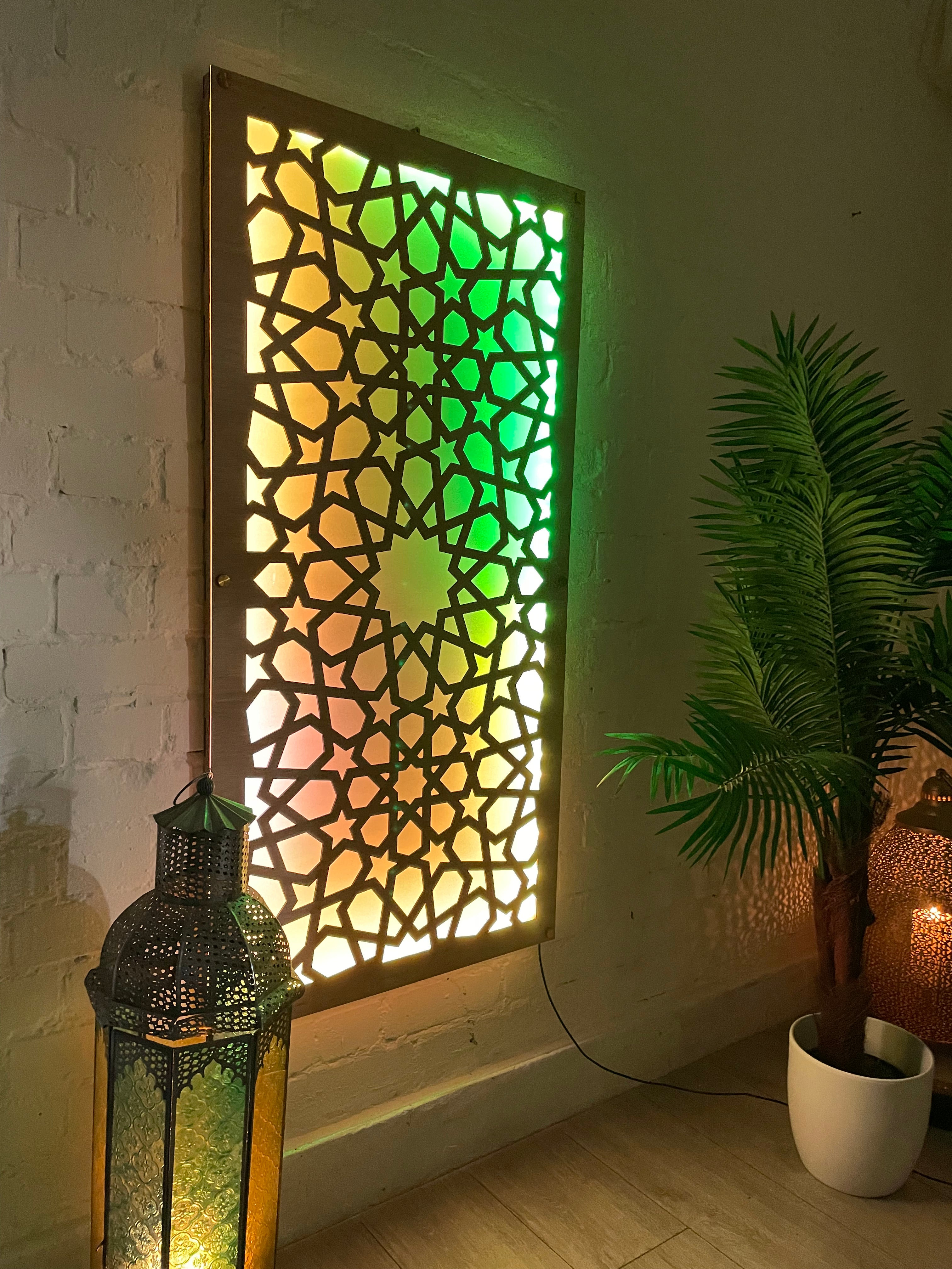 LED décorative synchronisée avec le son | Panneau Mural Motif Géométrique Marocain