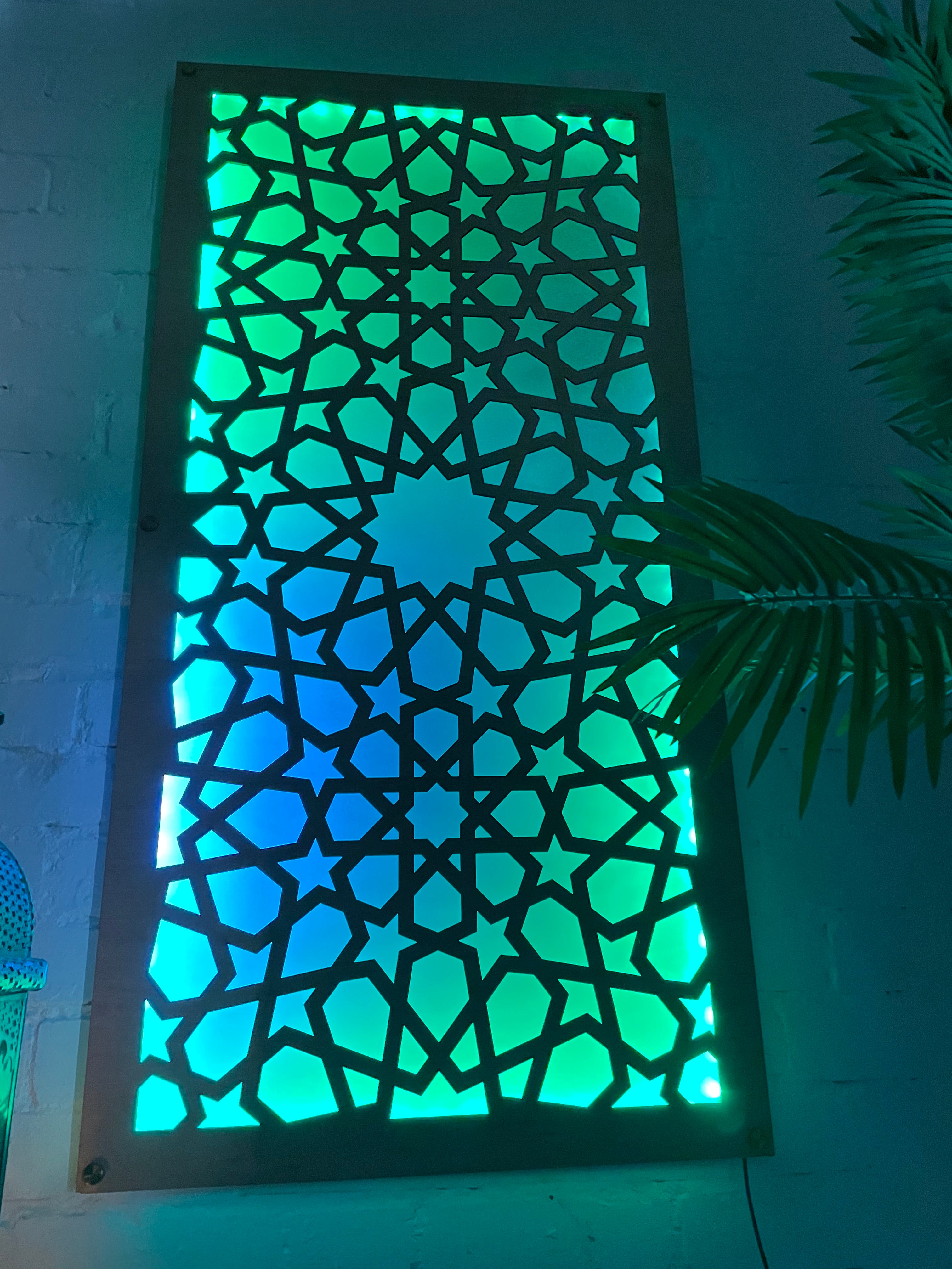 LED décorative synchronisée avec le son | Panneau Mural Motif Géométrique Marocain