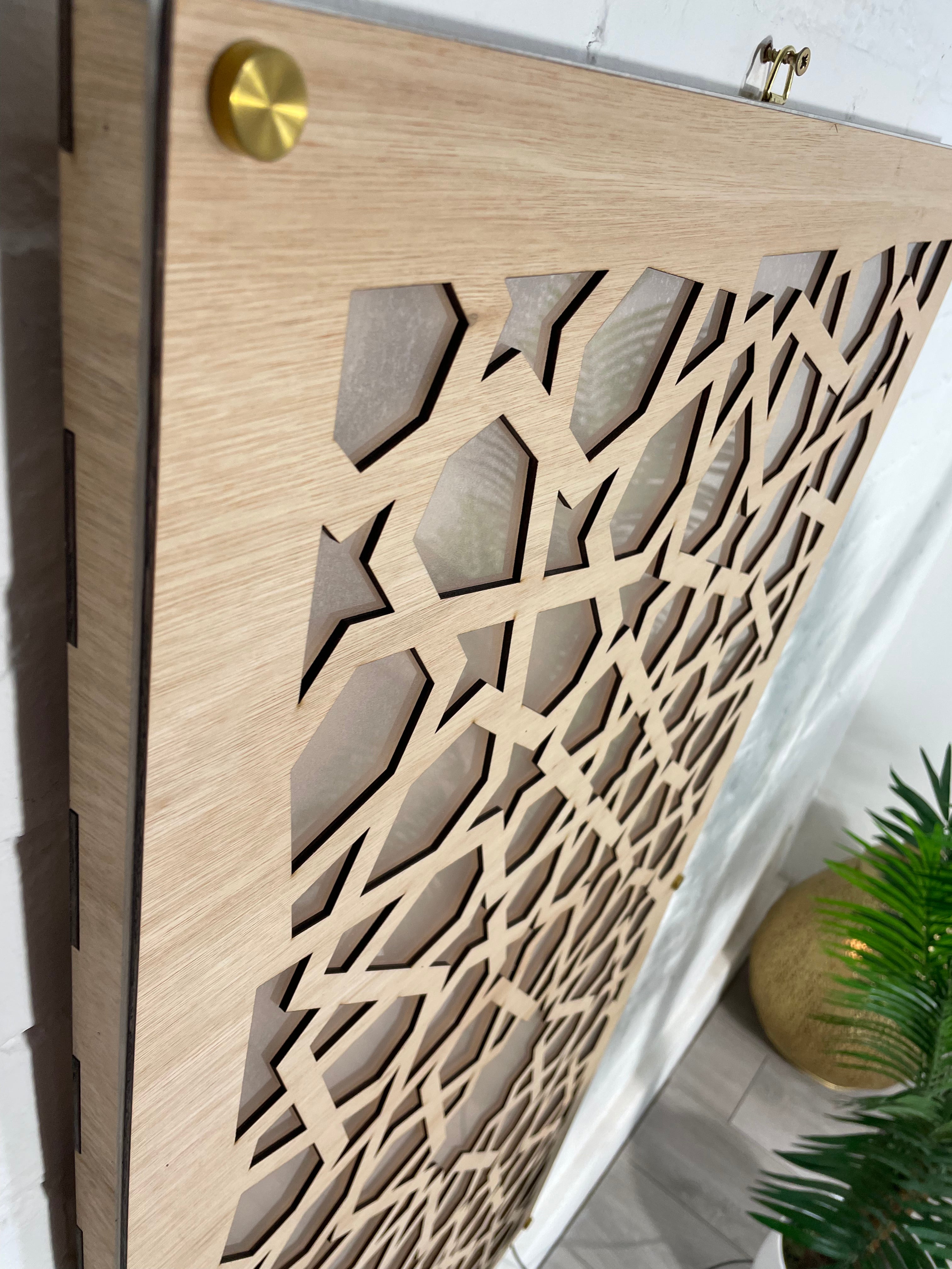 LED decorativo sincronizado con sonido | Panel de pared con motivos geométricos marroquíes